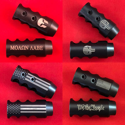 1/2x28 Competition Muzzle Brake Engraved 1/2x28 Competition Muzzle Brake Engraved